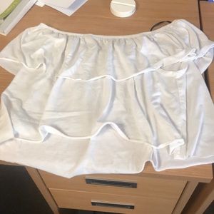Off the shoulder white shirt